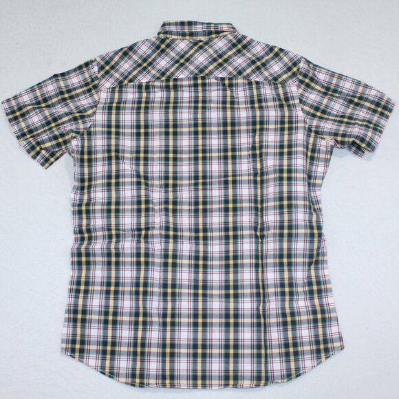 Cremieux Men Red Blue Plaid Button Down Shirt Short Sleeve Casual Size Large - Picture 2 of 7